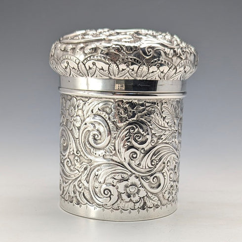 1893 British Antique Sterling Silver Tea Caddy 116g Hayes Brothers
